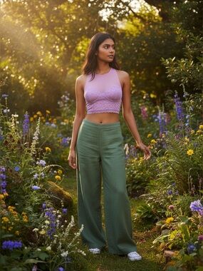 NWT Free People Intimately Stay With Me Longline Bralette Purple Lilac Lace S